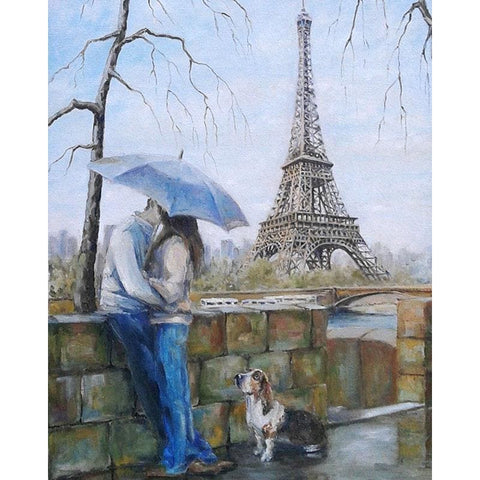 Image of Kiss By The Eiffel - Canvastly DIY Paint By Numbers - 